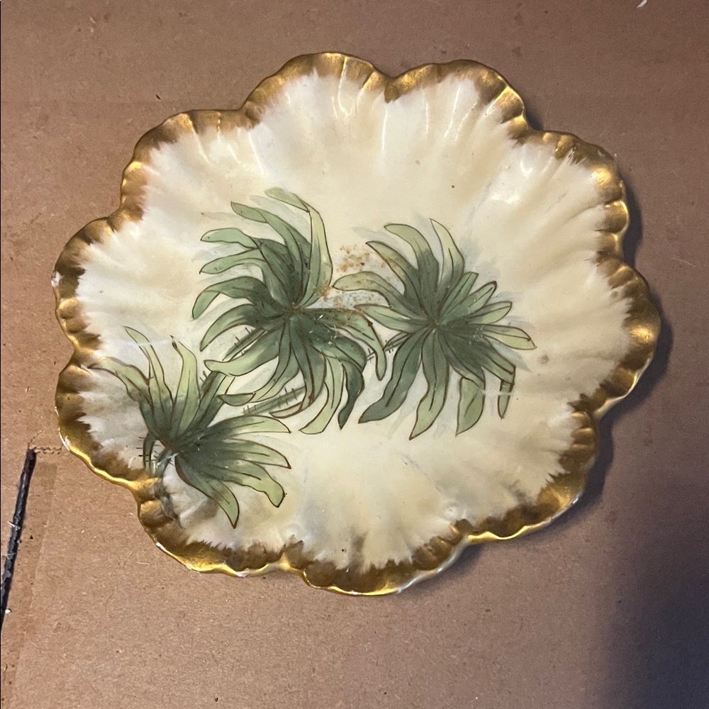 Floral Scalloped Plate with Gold Trim Limoges